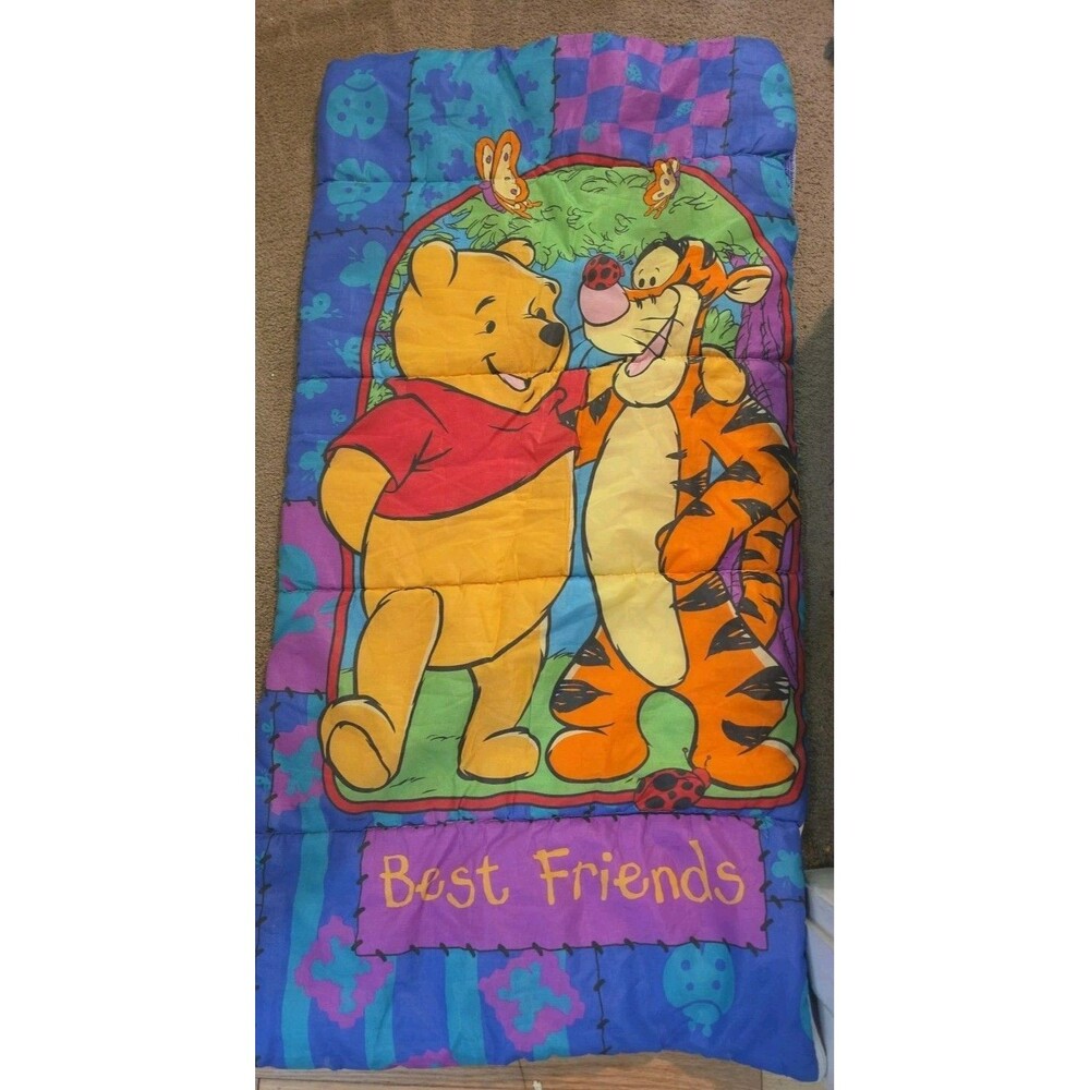 Vintage 90s Disney Winnie the Pooh Best Friends Tigger Sleeping Bag 27”x55”